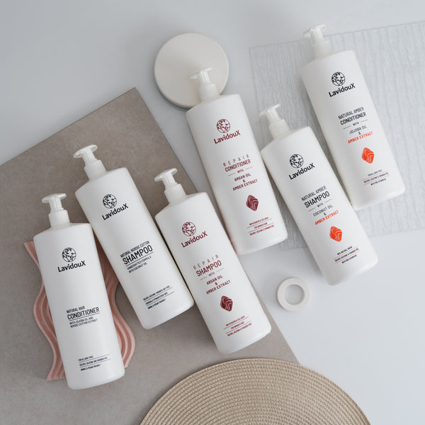 Lavidoux Introduces New Line of Shampoos and Conditioners in 1-Liter Bottles, Perfect for Professional use.