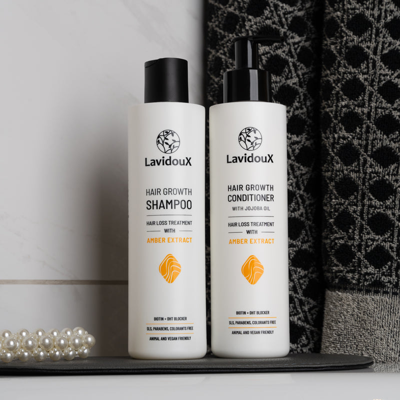 Šampūnu un balzamu komplekts matu augšanas veicināšanai